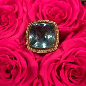 David Yurman 17mm Albion ring in Blue Topaz size 8